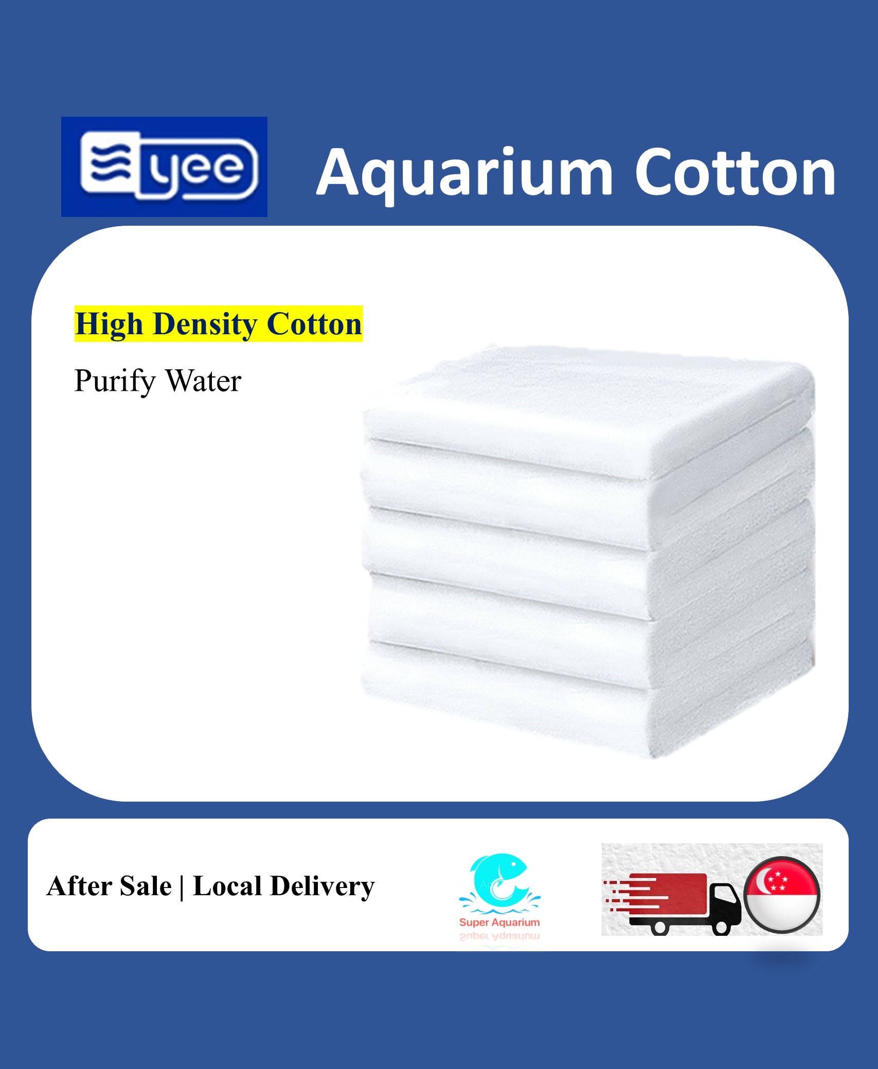 YEE Biochemical High Density Cotton Filter Media Sponge 250g